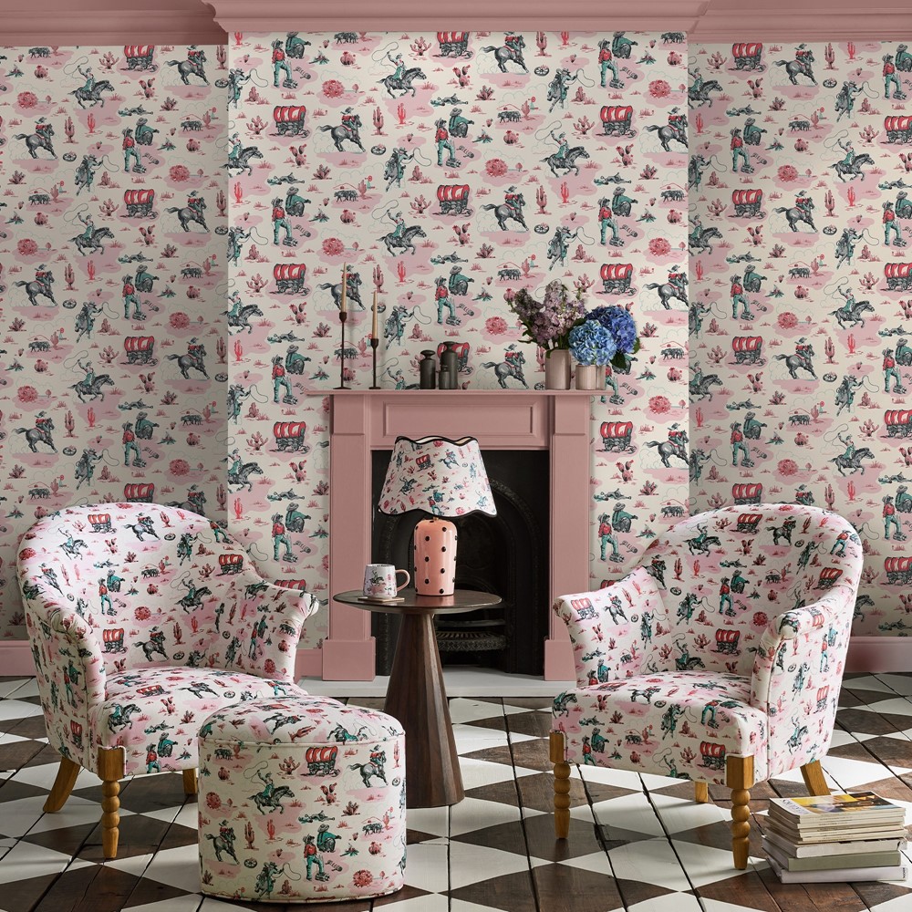 Cowgirls Wallpaper 125534 by Cath Kidston in Pink